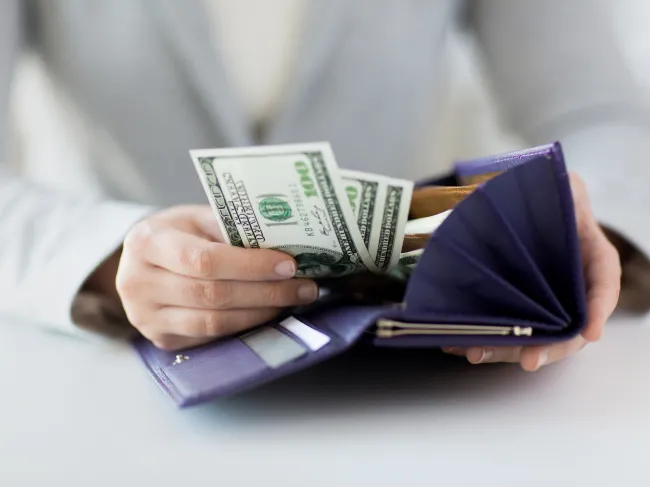 wallet with cash